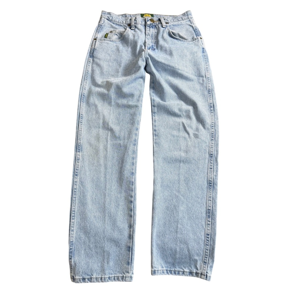 Cabelas 90s Roughneck Straight Leg Jeans Light Wash 30x30 Workwear Denim